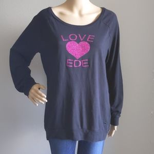 Pink Victoria Secret Black Long Sleeve Top Size M